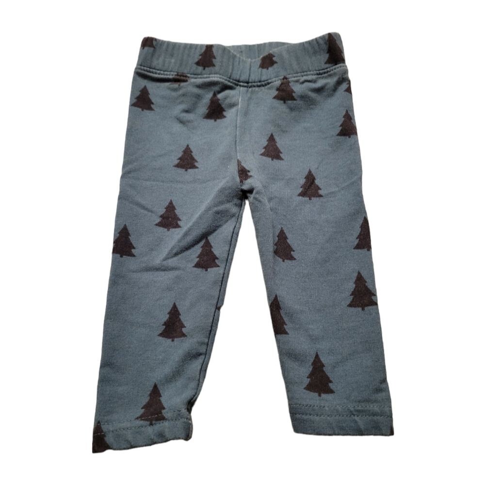 Hanna Andersson Green Tree Leggings Size 3-6 months Christmas Holiday